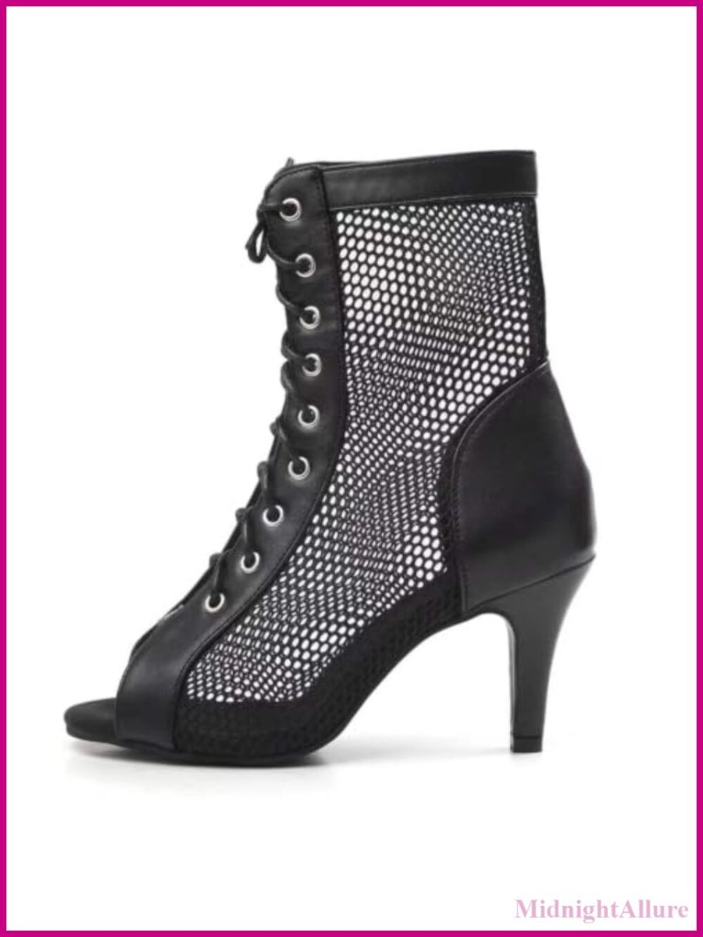 Women's Gladiator Sandals Booties Breathable Mesh Faux Leather Lace-Up Peep Toe